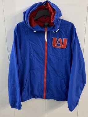 My Hero Academia Blue Red UA Hooded Windbreaker Jacket Size M